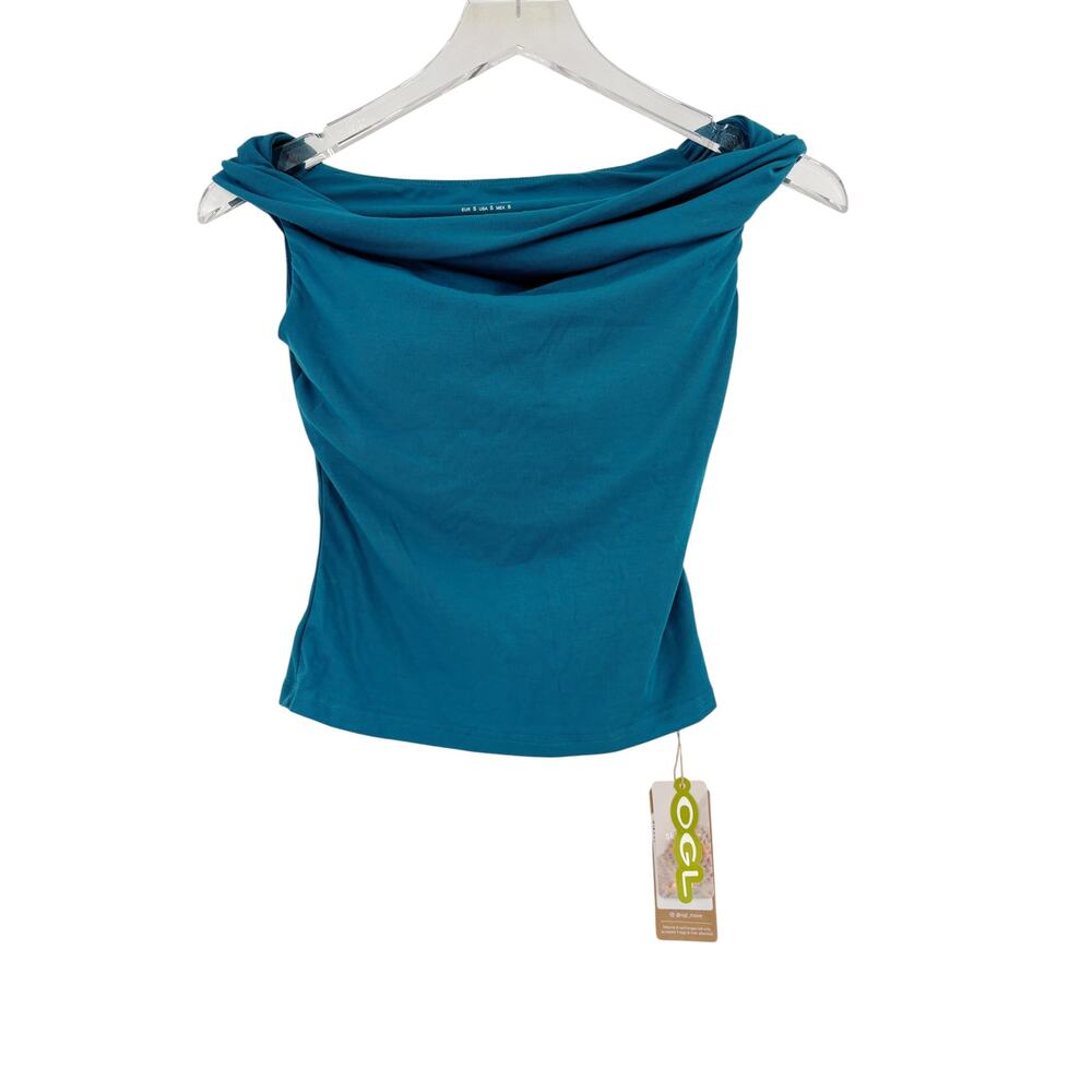 OGL Top Size L NEW Eco-SkinKiss Multi-wear Versatile Necklines Brami Top Blue - Picture 5 of 10